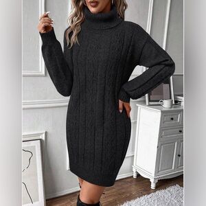 Black Turtleneck Sweater Dress NWT